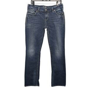 Silver Jeans Co Aiko Mid Slim Boot Women 31x33 Dark Wash Blue L83611SAI375